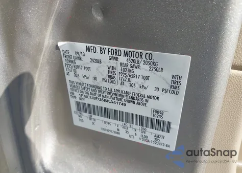 2011 Ford Escape Limited z USA, uszkodzony, nr VIN 1FMCU0EG5BKA41749